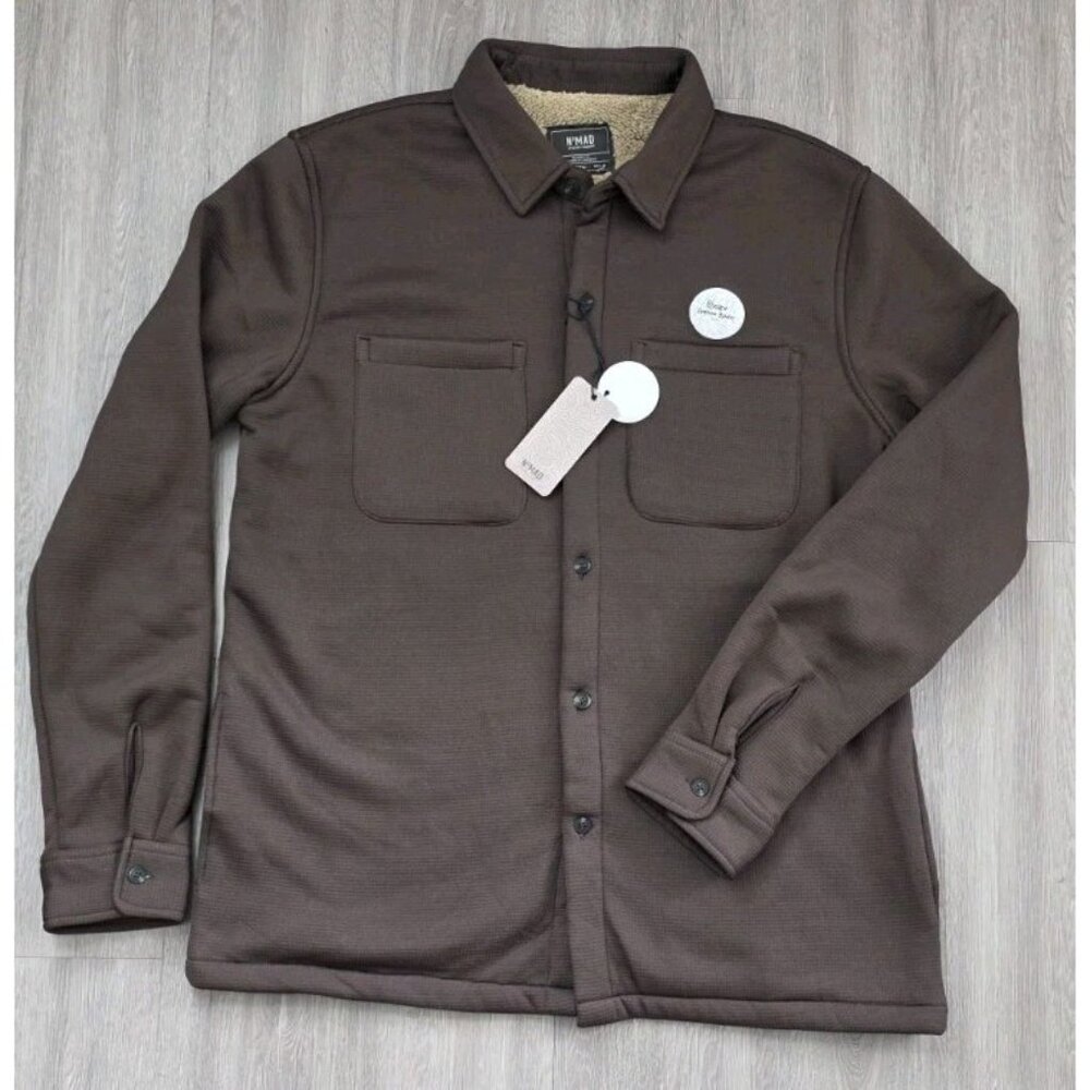 Nomad Sherpa Lined Shacket Men’s M Brown Button Front Shirt Jacket‎ - Picture 2 of 14